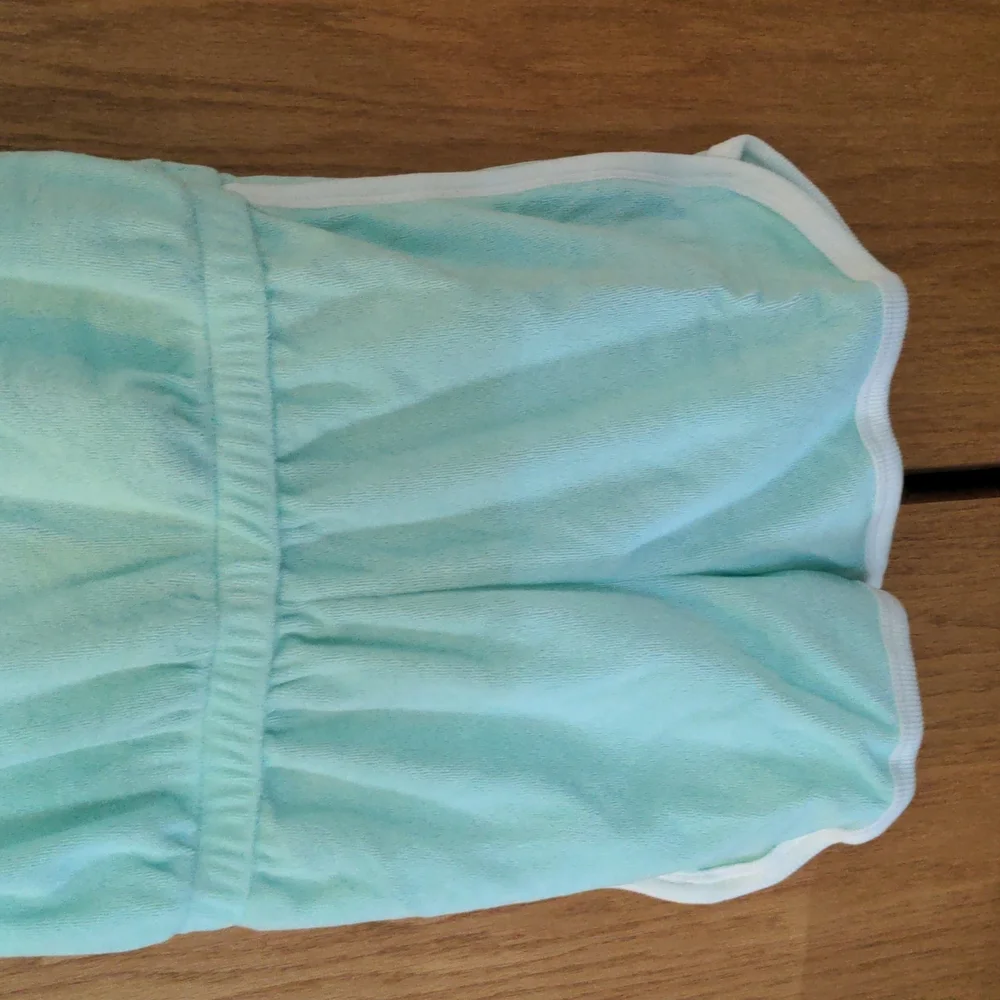 NWT Girls Size Medium Gap Teal And White Terry Romper